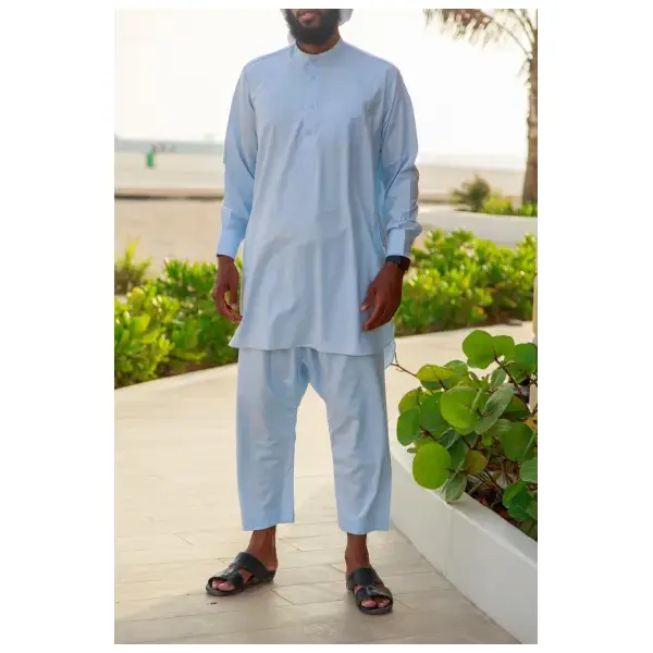 Qamis pakistanais 2 pièces Bleu