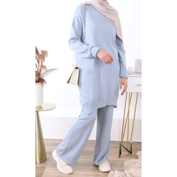 Ensemble en maille ERG61 pull long et pantalon large