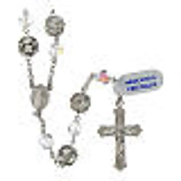 Chapelet argent 925 strassball cristaux iridescents 6 mm Miraculeuse