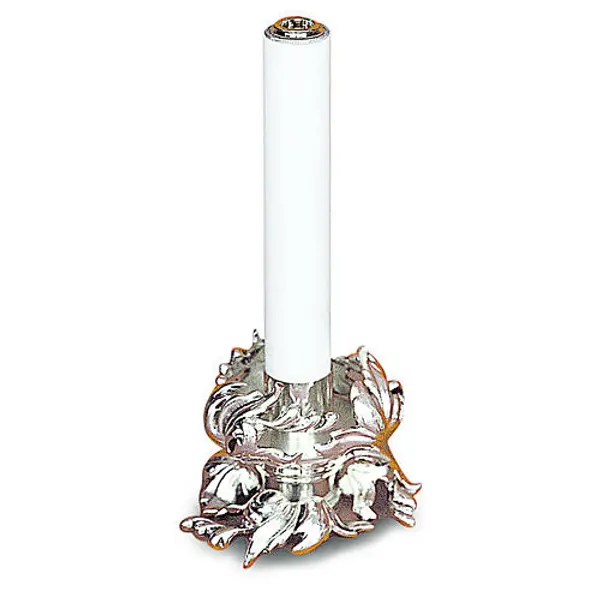 Chandelier laiton moulé argenté décors h 12 cm