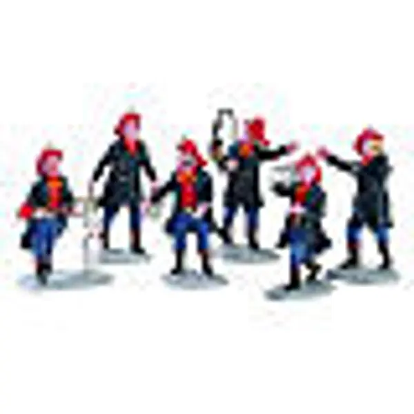 Fireman set 6 pompiers figurines Lemax 7x19x8 cm - 02446