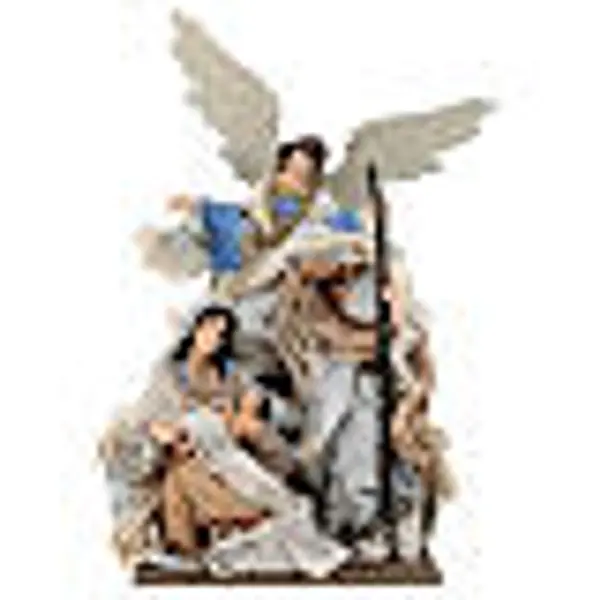 Nativité avec ange sur base résine et tissu 40 cm Northern Star