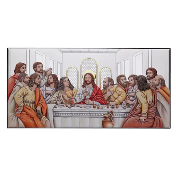 Tableau Cène argent bilaminé 20x40x1 cm Valenti