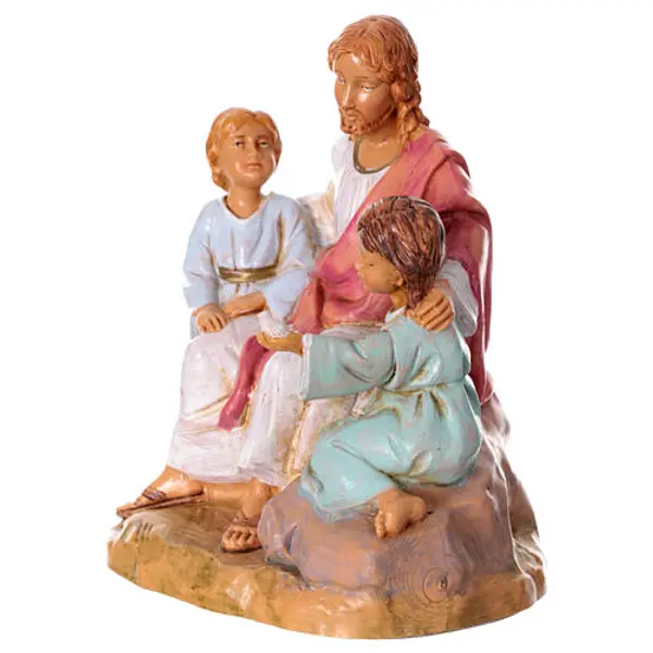 Christ avec enfants Fontanini PVC crèche de Pâques 12 cm