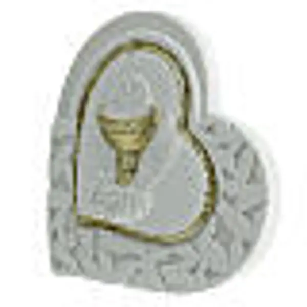 Remerciement coeur calice JHS épis 8x8 cm