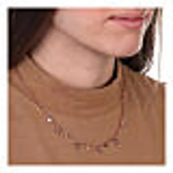 Collier argent 925 rosé coeurs grains rouges 1 mm