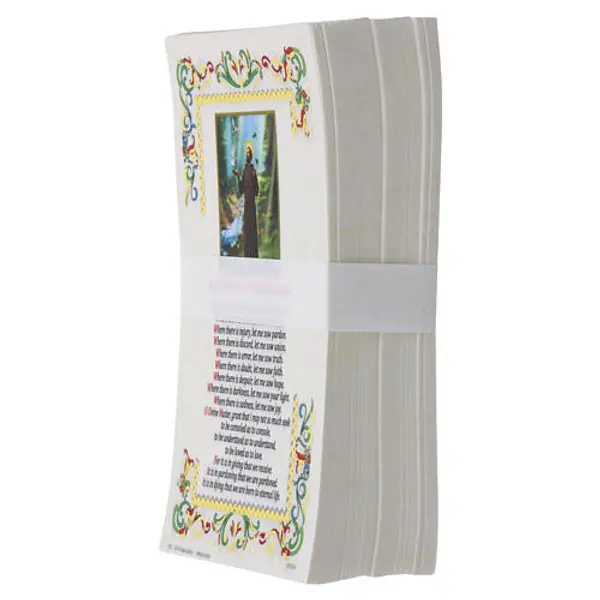 Parchemin décoratif Saint François avec bordure ornementale 15x10 cm ANGLAIS