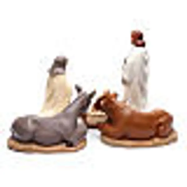 Crèche en terre cuite Deruta fin. élégante 5 santons 40 cm