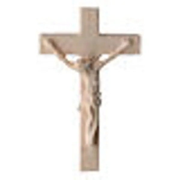 Crucifix pour chapelet 5 cm bois naturel Val Gardena