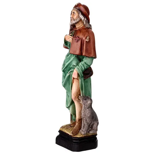 Statue Saint Roch résine colorée 20 cm