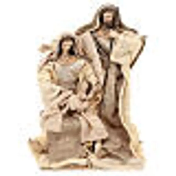 Nativité crèche résine tissu shabby chic 27 cm